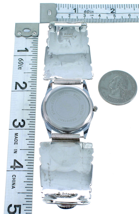 Navajo Genuine Sterling Silver Onyx Watch SX107563