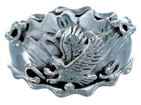 Eagle Native American Sterling Silver Jewelry Ring Size 13-3/4 SX108004