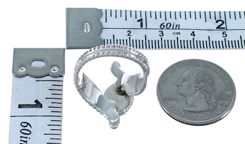 Native American Authentic Sterling Silver Turquoise Ring Size 5-3/4 SX107789