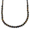Native American Tiger Eye Sterling Silver Bead Necklace SX108089
