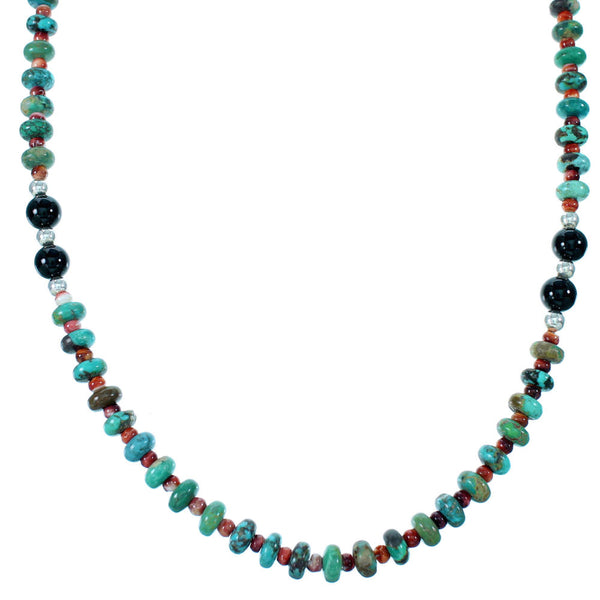 Multicolor Sterling Silver Navajo Bead Necklace SX108666