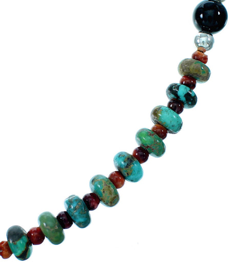 Multicolor Sterling Silver Navajo Bead Necklace SX108666