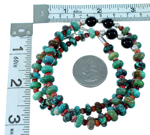 Multicolor Sterling Silver Navajo Bead Necklace SX108666