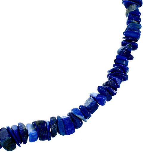 Lapis And Authentic Sterling Silver Bead Necklace RX108719