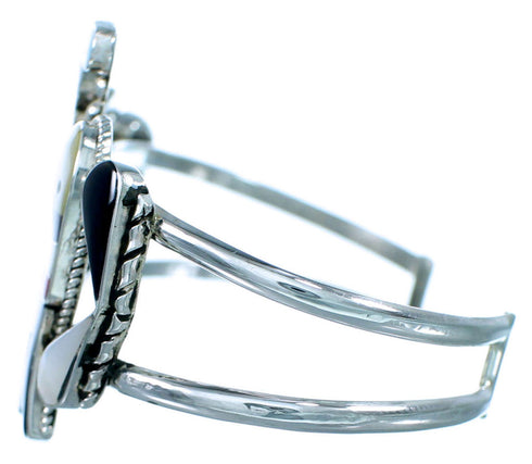 Sterling Silver Multicolor Inlay Thunderbird Zuni Cuff Bracelet RX109215