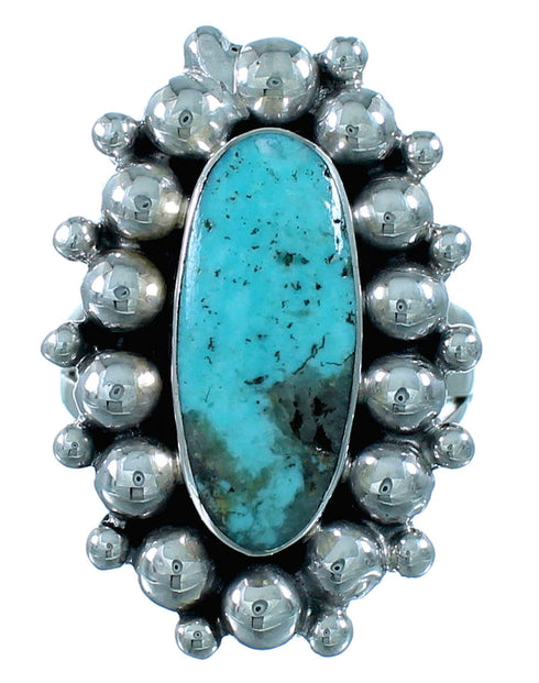 Turquoise Genuine Sterling Silver Navajo Indian Ring Size Size 6 RX109407