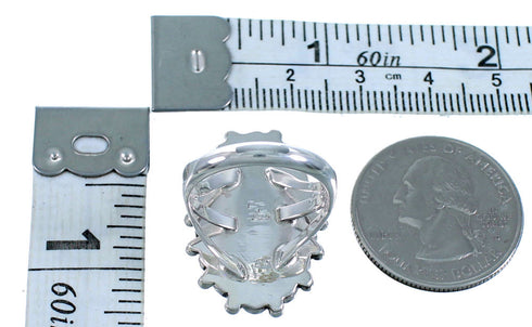 Turquoise Genuine Sterling Silver Navajo Indian Ring Size Size 6 RX109407