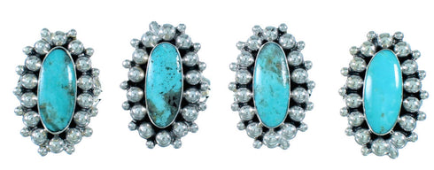 Turquoise Genuine Sterling Silver Navajo Indian Ring Size Size 6 RX109407