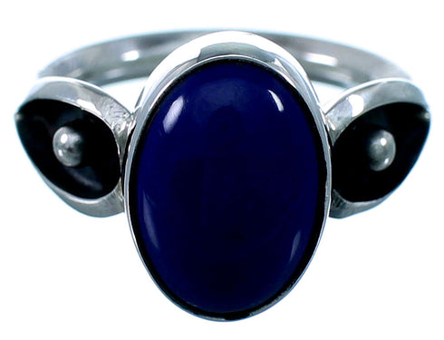 American Indian Sterling Silver Lapis Ring Size 8-3/4 SX109450
