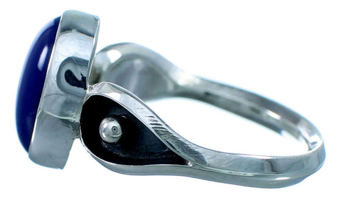 American Indian Sterling Silver Lapis Ring Size 8-3/4 SX109450