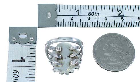 American Indian Sterling Silver Turquoise Bear Paw Ring Size 5-3/4 RX109544