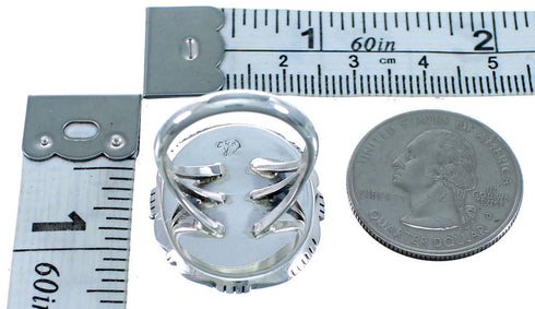 Onyx Authentic Sterling Silver Navajo Ring Size 6-3/4 SX109682