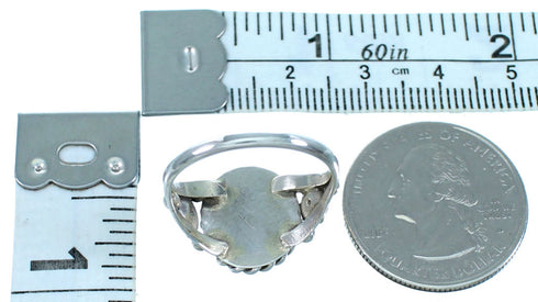 Turquoise Navajo Sterling Silver Flower Ring Size 8-1/4 SX110216
