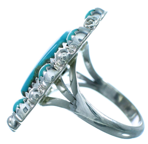 Sterling Silver Turquoise Navajo Ring Size 7-3/4 RX110758