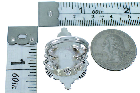 Native American Sterling Silver Turquoise Ring Size 7-3/4 RX110759