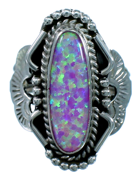 Pink Opal Sterling Silver Navajo Ring Size 5-1/2 SX110999
