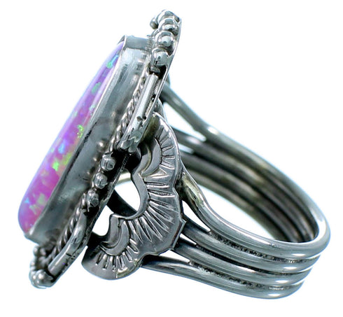 Pink Opal Sterling Silver Navajo Ring Size 5-1/2 SX110999
