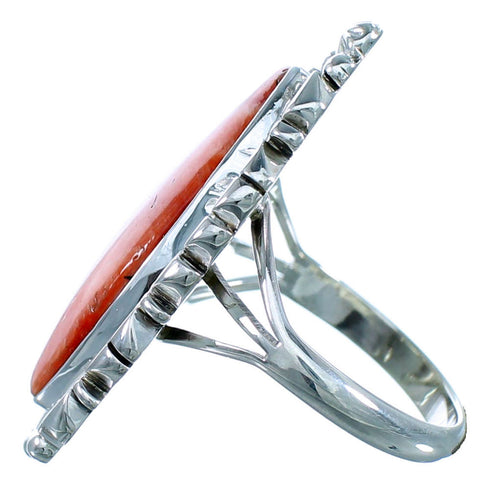 Oyster Shell Native American Sterling Silver Ring Size 10 RX110909