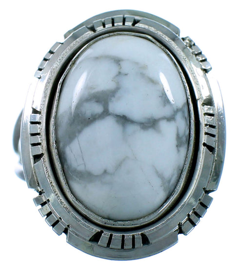 Howlite Native American Sterling Silver Ring Size 6-1/4 RX110910