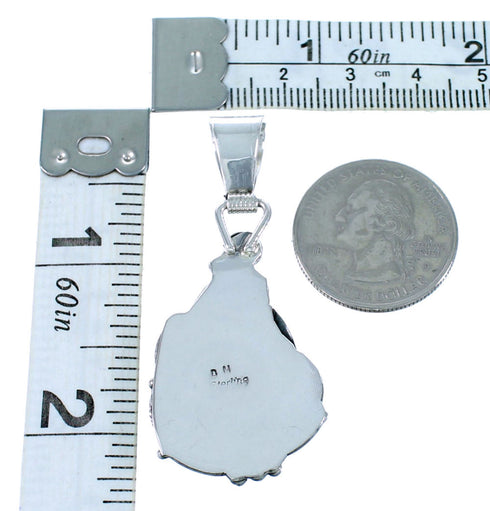 Navajo Authentic Sterling Silver Scalloped Leaf Pendant RX111519