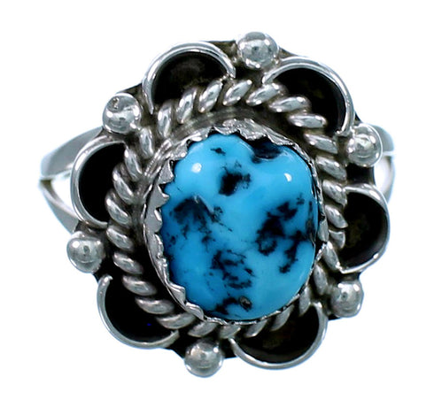 Turquoise Sterling Silver Navajo Ring Size 6-1/4 SX111660