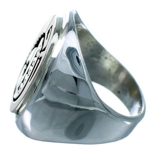 Navajo Sterling Silver 14KG Calvin Peterson Bear Water Wave Ring Size 10-1/2 SX111623