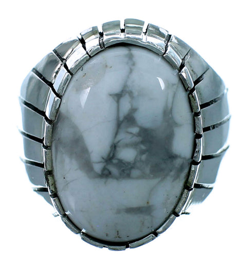 Howlite Ray Jack Navajo Sterling Silver Ring Size 9-3/4 RX115431