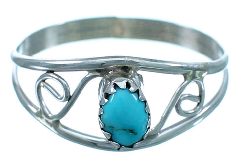 American Indian Turquoise Sterling Silver Ring Size 6-3/4 RX112900