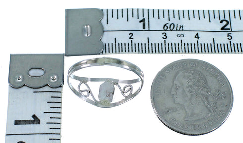 American Indian Turquoise Sterling Silver Ring Size 6-3/4 RX112900