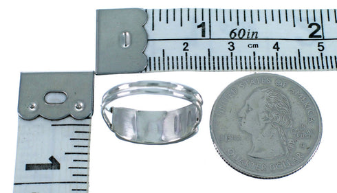 Blue Opal Zuni Sterling Silver Ring Size 6-3/4 RX112950