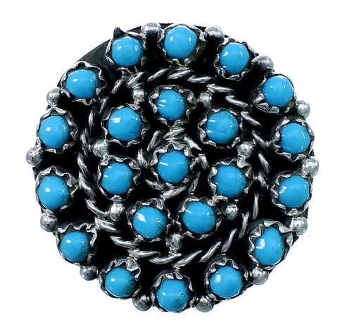 Sterling Silver Zuni Turquoise Ring Size 7-3/4 RX112617