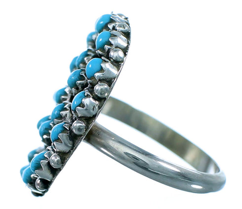 Sterling Silver Zuni Turquoise Ring Size 7-3/4 RX112617