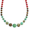 Sterling Silver Navajo Multicolor Bead Necklace RX113623
