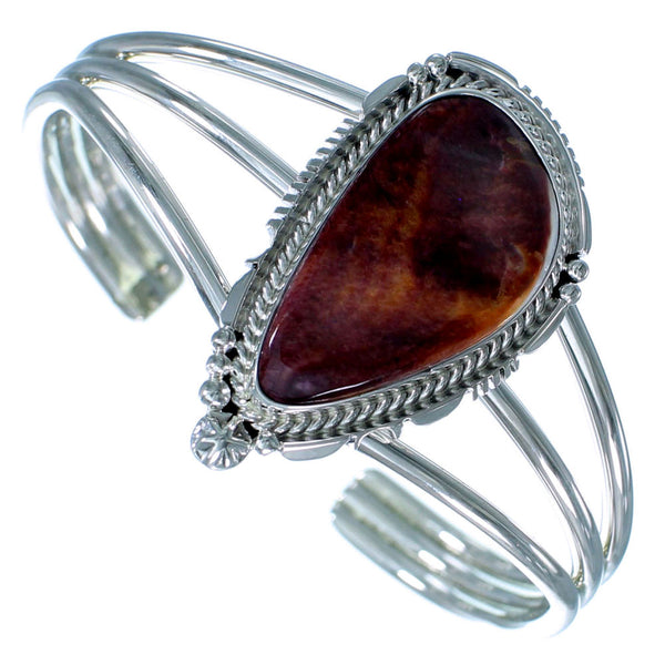 Navajo Purple Oyster Shell And Sterling Silver Cuff Bracelet SX113859