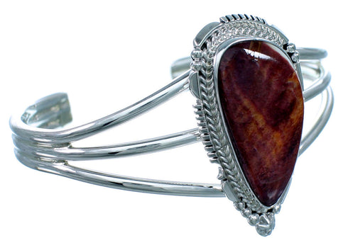 Navajo Purple Oyster Shell And Sterling Silver Cuff Bracelet SX113859