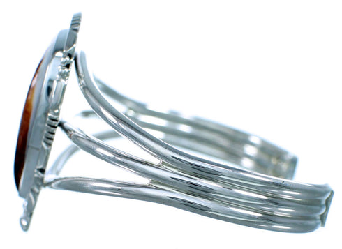 Navajo Purple Oyster Shell And Sterling Silver Cuff Bracelet SX113859