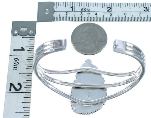 Navajo Purple Oyster Shell And Sterling Silver Cuff Bracelet SX113859