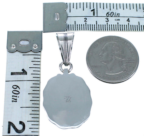 Sterling Silver American Indian Blue Opal Pendant RX113782