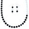 Genuine Sterling Silver Navajo Indian Onyx Howlite Bead Necklace LX114021