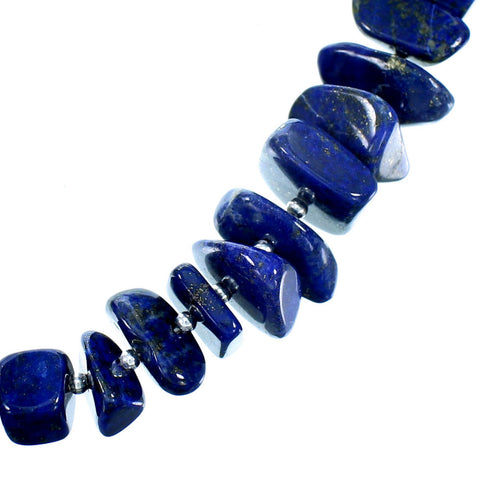 Sterling Silver Lapis Southwest Bead Necklace RX114161