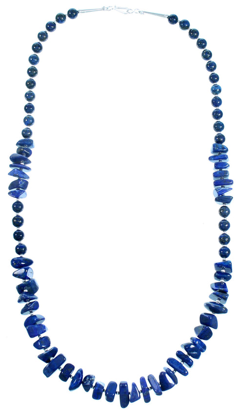 Lapis Sterling Silver Southwestern Bead Necklace LX114206