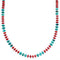 Turquoise and Coral Authentic Sterling Silver Bead Necklace RX114227