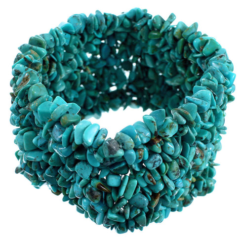 Kingman Turquoise Bead Stretch Bracelet NX12125