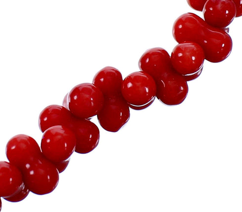 Authentic Sterling Silver And Coral Bead Necklace RX114454