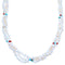 Multicolor 3-Strand Sterling Silver Twisted Bead Necklace SX114525