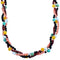 Genuine Sterling Silver Multicolor 3-Strand Twisted Bead Necklace LX114537