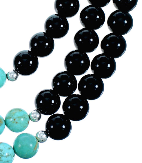 Authentic Sterling Silver Multicolor 3-Strand Bead Necklace RX114624