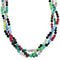 Sterling Silver Multicolor 3-Strand Bead Necklace RX114627