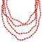4-Strand Coral And Sterling Silver Southwest Bead Necklace SX114677