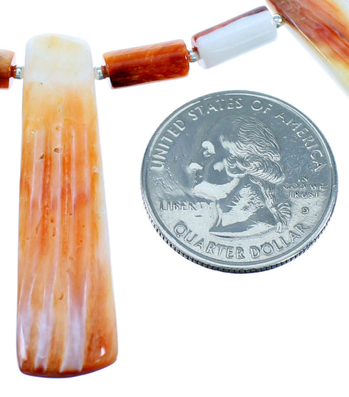 Sterling Silver Oyster Shell Statement Bead Necklace RX114765